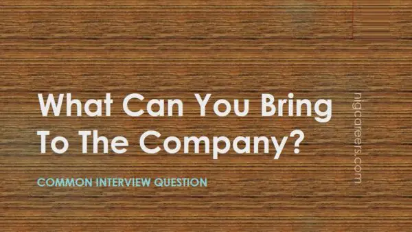 What Can You Bring To The Company