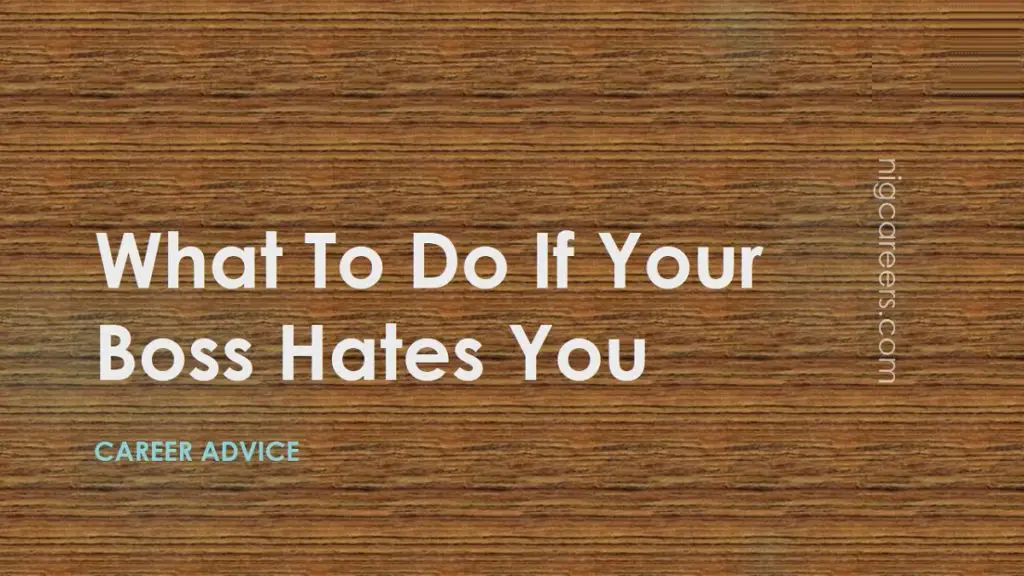 What To Do If Your Boss Hates You NigCareers