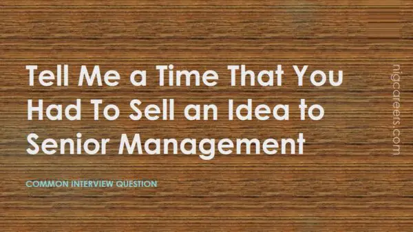 Tell Me a Time That You Had To Sell an Idea to Senior Management