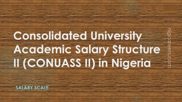 Consolidated University Academic Salary Structure II CONUASS II 