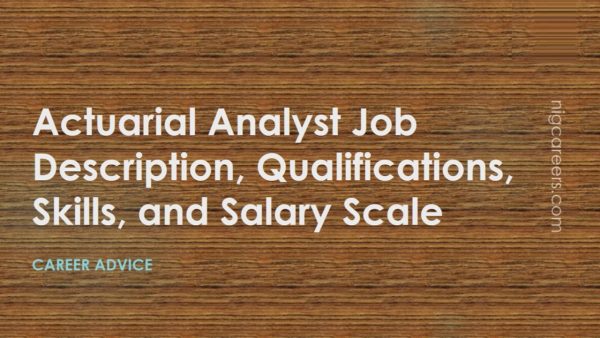 Actuarial Analyst Job Description