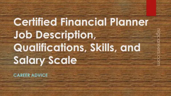 Certified Financial Planner Job Description