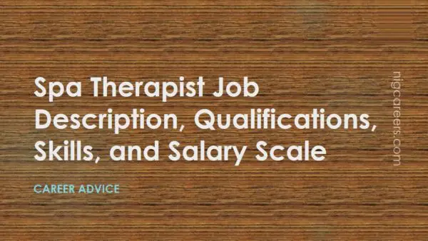 Spa Therapist Job Description