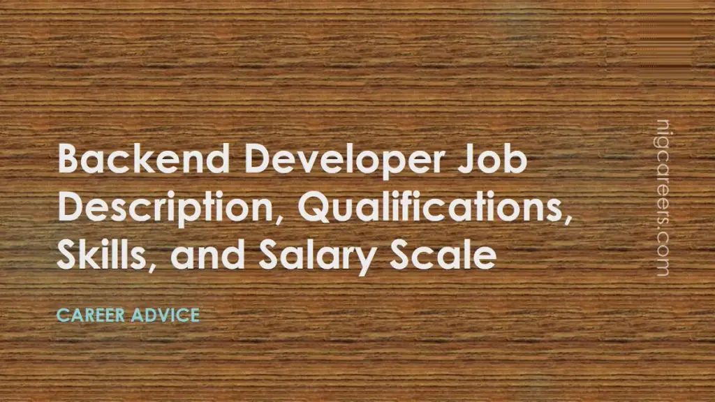 Backend Executive Job Description