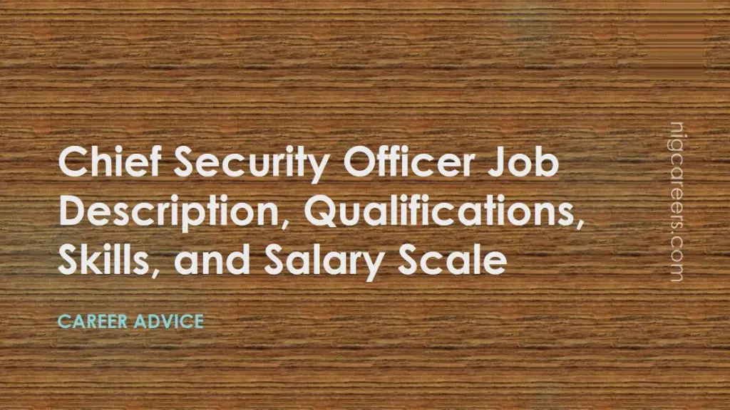 Chief Security Officer Job Description Malaysia