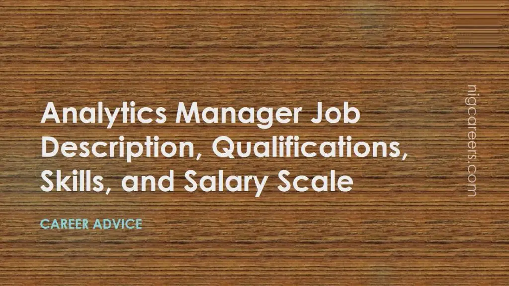 Senior Analytics Manager Job Description