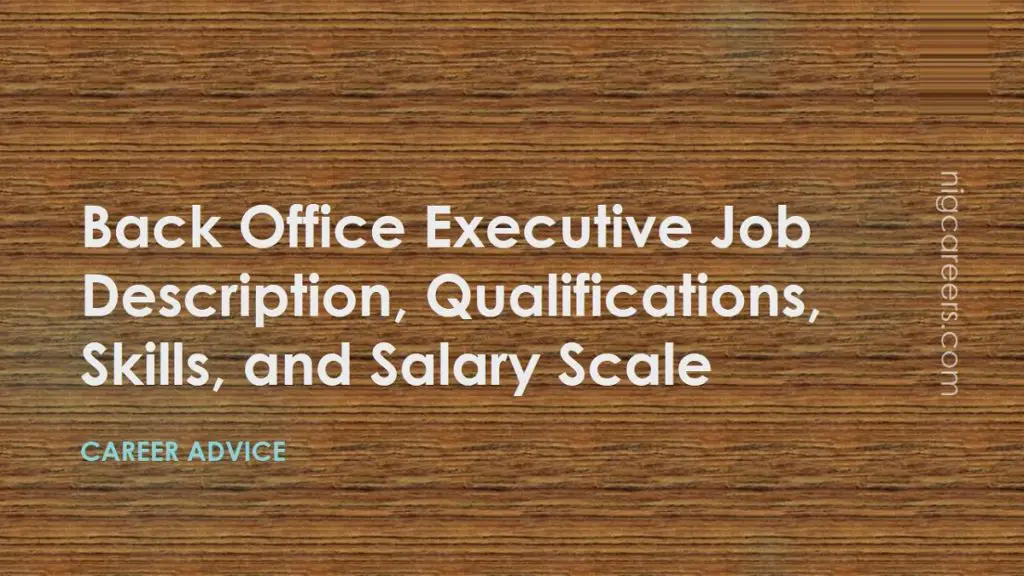 Back Office Executive Job Description Skills And Salary