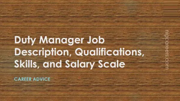 Duty Manager Job Description