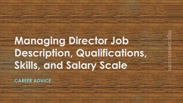 Managing Director Job Description