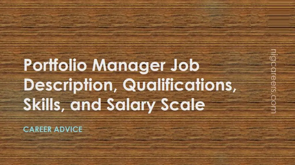 Portfolio Manager Job Description Skills And Salary