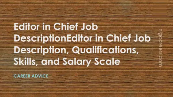 Editor in Chief Job Description