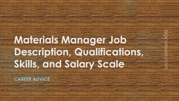 Materials Manager Job Description