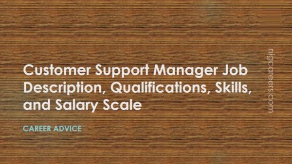 Job Description For Customer Support Manager