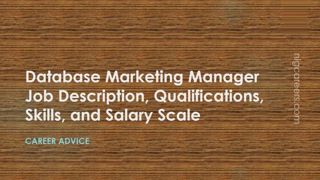 Database Marketing Manager Salary