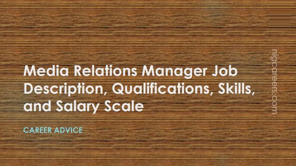 Media Relations Manager Salary