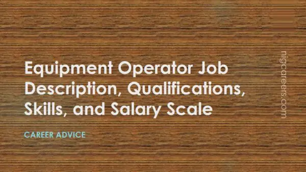 Equipment Operator Job Description