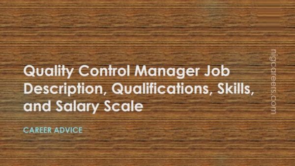 Quality Control Manager Job Description