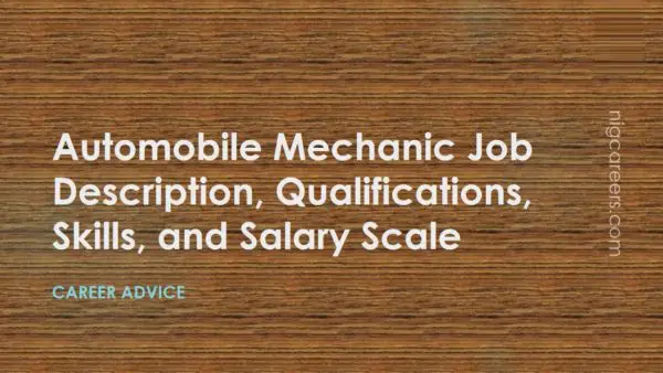 Automobile Mechanic Job Description