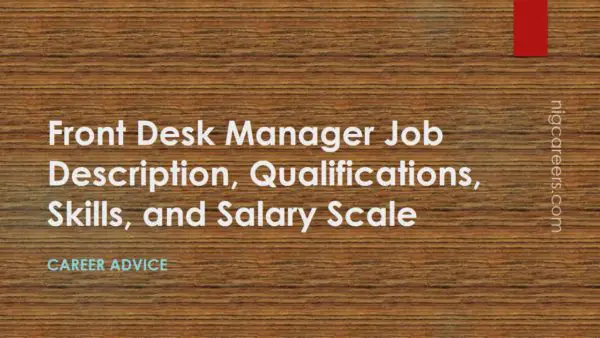 Front Desk Manager Job Description Skills And Salary