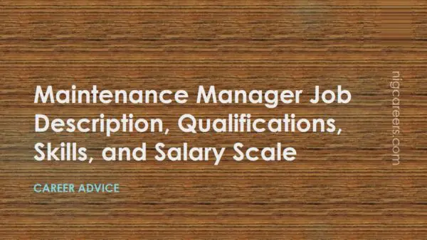 Maintenance Manager Job Description