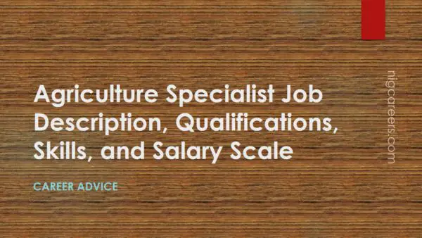 Agriculture Specialist Job Description