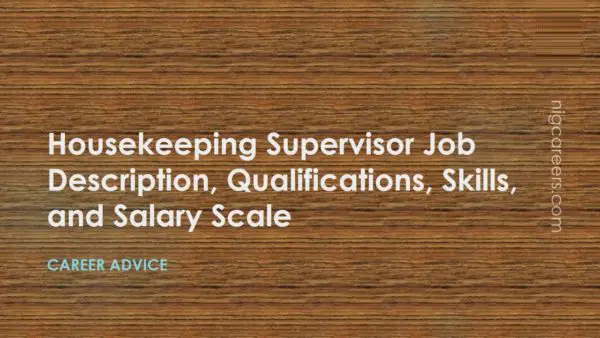 Housekeeping Supervisor Job Description