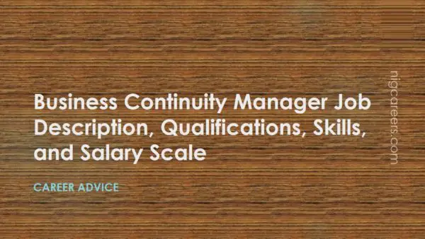Business Continuity Manager Job Description
